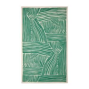 IKEA NÄBBFISK NABBFISK Tablecloth, Off-White/Green, 57"x94" (905.710.81) NEW